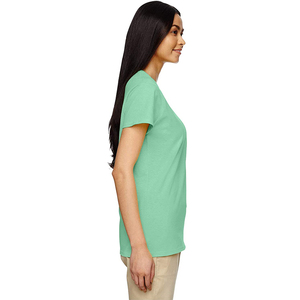 เสื้อยืดคอกลมแขนสั้นลำลองสำหรับผู้หญิง-ผ้าฝ้าย 100% ทรงหลวม ป้องกันรังสียูวี แห้งเร็ว และกันยับ มีหลายขนาดและหลายสี - Product Image 5
