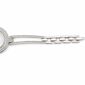 Pulsera de Reloj de Plata de Ley 925 con Doble Halo de Circonita Cúbica para Mujer, Reloj de Lujo con Acabado Pulido, Regalo para Fiesta, Diseño de Joyería - Product Image 4