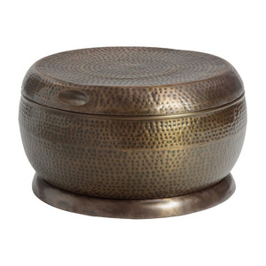 Luxury Handmade Marble Accent Coffee <b>Table</b> with Decorative <b>Iron</b> Stand - Product Image 1