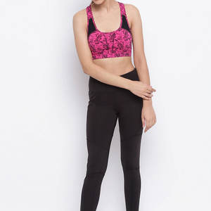 Soutien-gorge de sport sans couture respirant imprimé pour femme, haute qualité, avec logo personnalisé pour la gym et l'entraînement - Maintien élevé - Product Image 5