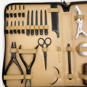 Professional MAGMA BEAUTY Hair <b>Extension</b> Training Kit Weft <b>Extension</b> Tool <b>Bead</b> Plier Scissor Crocodile Clips Thread Comb - Product Image 4