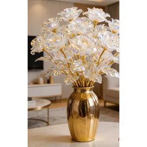 Tabletop <b>Decorative</b> <b>Vase</b> For Artificial Plants Flower Holder White Enamel Marble Texture Modern <b>Vase</b> Home Decoration Centerpiece - Product Image 4