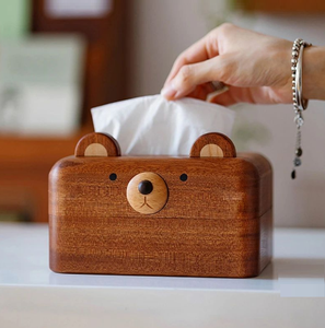 Organisateur de papier en bois de forme unique, boîte de rangement pour voiture, support de mouchoirs en papier, utilisation pour salon et cuisine - Product Image 2