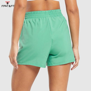 Shorts de sport athlétiques taille haute respirants 100 % coton pour femmes, grandes tailles, pour le cyclisme, l'exercice, la gym, la course, le yoga, motif tendance, élastique - Product Image 2