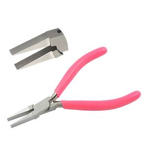 Pince à sertir à bec plat en acier inoxydable de 130 mm avec poignées en PVC, double ressort, pour la découpe de joints à emboîtement, la fabrication de bijoux et les loisirs créatifs - Product Image 1