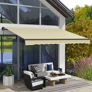 Tenda da Sole Retrattile Beige 12x10, Protezione UV, Antivento, Telaio in Alluminio, Ombreggiante per Terrazza, Balcone, Giardino, Estensibile con Proiezione di 5m - Product Image 2