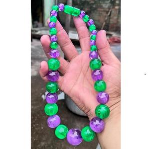 Elegant Handmade Resin Beaded <b>Necklace</b> Javed Handicrafts Vintage Geometric Design Unisex Colorful <b>Statement</b> Jewelry for Parties - Product Image 2