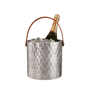 Seau à glace en acier inoxydable, forme ronde, finition argentée, design élégant, résistant à la rouille, refroidisseur de boissons pour les fêtes avec poignées - Product Image 6