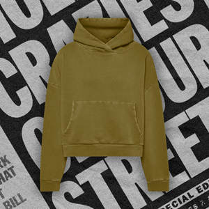 Sudadera con capucha corta transpirable personalizada para mujer, 100% algodón, corte holgado, otoño-verano, estilo amplio, lisa - Product Image 1