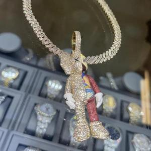 Colgante 3D Totalmente Engastado en Plata de Ley 925 con Moissanita VVS Color D, Joyería Hip Hop Streetwear, Amuleto Personalizado para Rapper, Certificado GRA - Product Image 5