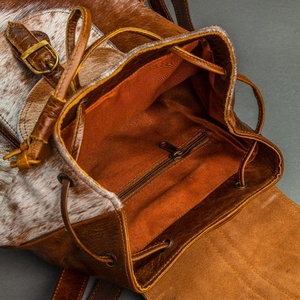 New Genuine Cow Hide <b>Leather</b> <b>Backpack</b> Insulated Bohemian Rock Style Fur Shoulder Laptop Bag Women Autumn Portable Water - Product Image 4