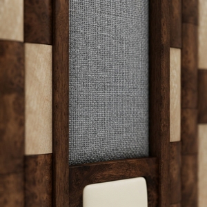 Tête de lit moderne en panneaux 3D en bois et tissu rembourré pour meubles de chambre - Product Image 3