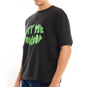 Camiseta Oversize de Algodón 100% OEM con Estampado Gráfico Liso 3D Puff Personalizado y Serigrafía de Espuma - Product Image 4