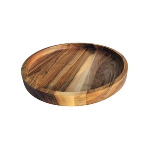 ถาดเสิร์ฟไม้วอลนัททำมือ จานไม้ทรงกลม ของตกแต่งโต๊ะธรรมชาติ เครื่องครัวสไตล์มินิมอล ของขวัญสุดพิเศษ - Product Image 6