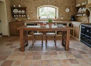 โต๊ะครัวไม้เนื้อแข็งสไตล์เรียบง่าย พร้อมพื้นผิวลายไม้ธรรมชาติ พื้นที่ใช้งานกว้างขวาง และโครงสร้างแข็งแรงทนทาน - Product Image 2