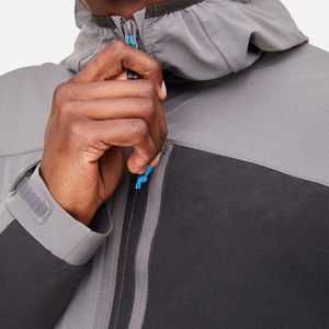 Chaqueta de Forro Polar Gris para Hombre, con Capucha, Cierre de Cremallera, Resistente al Viento, Estilo Casual, Corte Regular, Ropa de Abrigo - Product Image 6