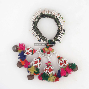 Pulseras Gitanas Antiguas Auténticas, Pulsera Bohemia Banjara Kutch, Brazalete Tribal Banjara Auténtico, Tobillera con Borlas para Danza del Vientre - Product Image 6