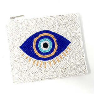 Monedero de cuentas hechas a mano con cremallera, estilo bohemio, protección espiritual, bordado de cuentas, duradero, ecológico, personalizado - Product Image 1