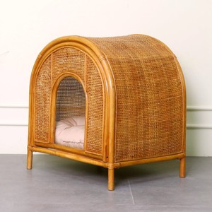 Casa para gatos de ratán tejida a mano, cueva para dormir para gatitos en interiores, camas para mascotas de calidad premium, casas para perros. - Product Image 3