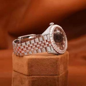 Reloj de Diamantes Splendid Gift Jewelry para Hombre, Analógico de Cuarzo, Cristal de Zafiro, Caja de Moissanita de 28 mm, Movimiento ETA, Resistente al Agua 10 m - Product Image 6