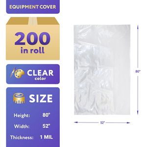 Pacco 200 fogli di plastica in polietilene a bassa densità 80X52 copri rotolo per attrezzature sanitarie industriali chiare attrezzature generali - Product Image 2