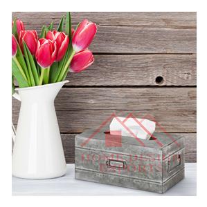 Porte-boîte à mouchoirs rectangulaire en acier galvanisé - Product Image 1