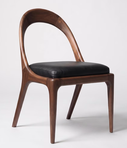 Silla de madera hecha a mano con respaldo curvo elegante y tapizado, asiento de comedor, mobiliario comercial premium para venta al por mayor - Product Image 1