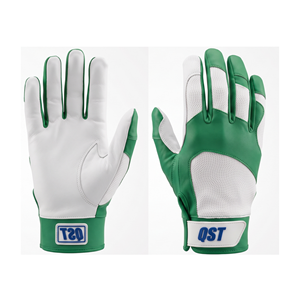 Gants de frappe de baseball en cuir blanc, design classique bicolore, gants de softball, logo personnalisé, OEM, ODM, vente en gros - Product Image 1