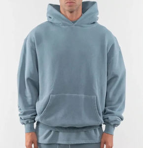 Sweat à capuche personnalisé de qualité supérieure en molleton épais, respirant, 100 % coton, 430 g/m², coupe oversize, effet délavé, pour homme, collection automne, OEM - Product Image 6