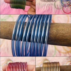Bracelets tendance élégants en verre gelée plaqué argent, écologiques, personnalisables, pour femmes, empilables, style chic - Product Image 4