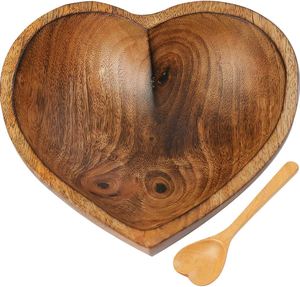 <b>Mango</b> <b>Wood</b> Heart Shape Wooden Serving <b>Bowl</b> - Product Image 5