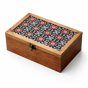 Caja de madera con estampado estilo Shabby Chic, caja de joyería estilo rústico, caja de almacenamiento de madera con estampado para decoración envejecida, estuche de suministro al por mayor - Product Image 1