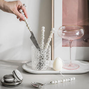 Ins Korea Luxury Stainless Steel Cutlery Set Vintage Pearl Handle <b>Flatware</b> Set for Wedding Rental and Catering - Product Image 6