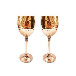 Antique Hammered Finished Copper Goblet Wine <b>Beer</b> Drinking Luxury Eco-Friendly Heat Resistant Home Bar Hotel Use <b>Table</b> Top Set - Product Image 3