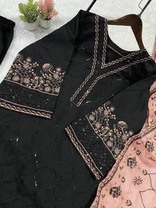 ESTA TEMPORADA DE BODAS, POR FAVOR, LLEVE NUESTRO HERMOSO TOP BORDADO CON LENTEJUELAS, PANTALONES PLAZZO CON DUPATTA EN 3 HERMOSOS COLORES - Product Image 5