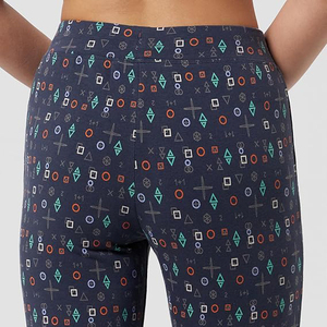 Pantalon de jogging pour femme bleu marine à motifs imprimés, taille élastique avec cordon de serrage, vente en gros Europe, streetwear décontracté - Product Image 4
