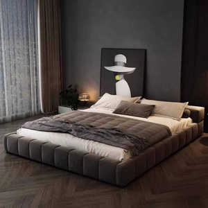 เตียงแพลตฟอร์มลายตารางสไตล์เลานจ์แบบโมเดิร์นอย่างล้ำลึก - Product Image 5