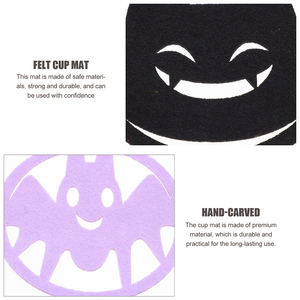 12 Stuks Hittebestendige Anti-Slippende <span class=keywords><strong>Halloween</strong></span> Bekermatten Holle Cartoon Placemat Vilt Eettafel Decor Achtbaan - Product Image 3