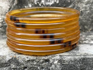 ชุดกำไลข้อมือเขาควายธรรมชาติขัดเงา7ชิ้นหายากมากคอลเลกชันสร้อยข้อมือรูปสัตว์ - Product Image 3