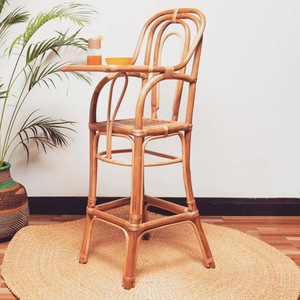 Sillas de alimentación para bebés de ratán natural al por mayor con soporte ODM, silla alta cómoda para niños pequeños - Product Image 4