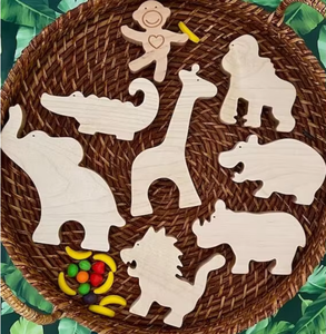 Figuras de animales de madera hechas a mano, juego de 15 adornos decorativos independientes para decoración del hogar - Product Image 6