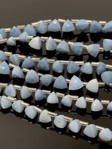 Lab Created Blue <b>Opal</b> Trillion Briolette Gemstone Beads Wholesale Bulk Loose for Jewelry Making Necklace <b>Earrings</b> Color - Product Image 2