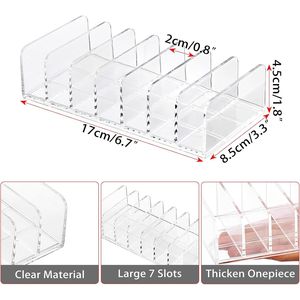 Set di 2 Organizzatori Trasparenti in Plastica per Scrivania e Cassetti, Vassoio per Posta e Contanti con 7 Scomparti, Divisorio per Documenti e Buste - Product Image 4