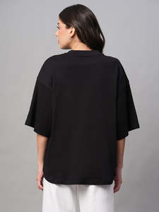 Top Corto Holgado con Bolsillos para Mujer |   Camiseta de Manga Corta y Cuello Redondo |   Casual, Mezcla de Algodón, Básico - Product Image 5