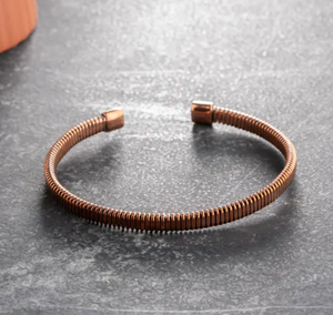 Pure Copper Surface Multi Strand Coil Mesh <b>Bracelet</b> Custom Engraved <b>Name</b> Plate Adjustable Spiral Wrap Wristband - Product Image 4