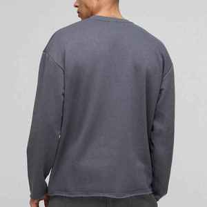 Sweat-shirt à col rond pour homme, coupe classique, tricoté, manches longues, avec poche, style décontracté, pull-over uni, style automne - Product Image 4