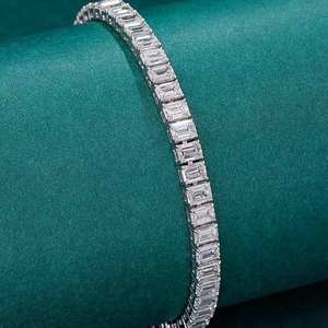 Moissanite <b>Bracelet</b> Design 925 <b>Silver</b> Diamond <b>bracelet</b> Hip Hop Jewelry - Product Image 2