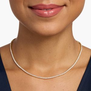 Collier tennis en diamants de laboratoire droits de 16 pouces en or blanc - Product Image 4
