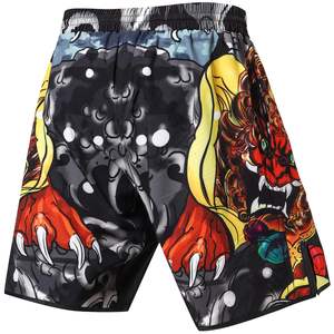 Men MMA Shorts Print <b>Elastic</b> Waist Gym Training Kickboxing Lightweight Quick Dry Colorful Top top mens mma martial art - Product Image 5