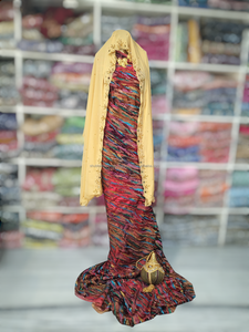 Maqbal Dirac de mariée somalienne élégante avec motif floral et paillettes dorées de fabrication indienne pour occasion spéciale - Product Image 4